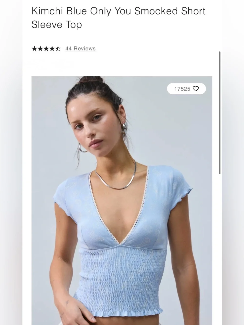 Kimchi Blue Only You Smocked Short Sleeve Top